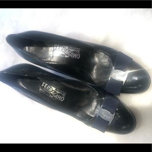 Ferragamo Navy Classic Heels